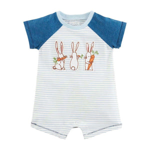 MUD PIE BABY BUNNY APPLIQUE SHORTALL