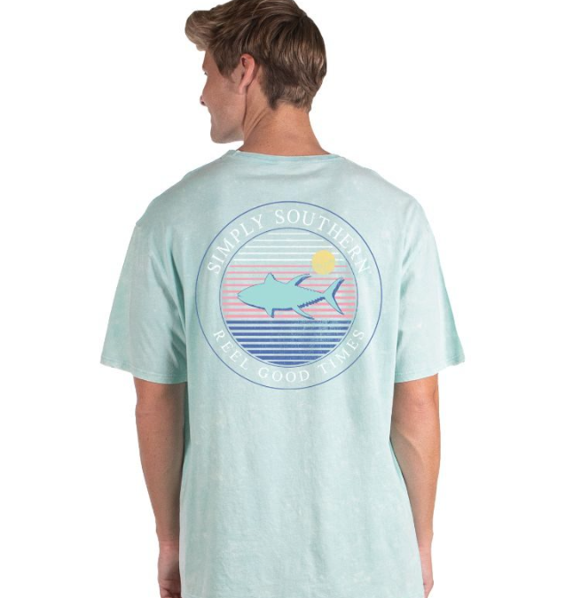 SIMPLY SOUTHERN COLLECTION MEN'S FISH HAZE SHORT SLEEVE T-SHIRT