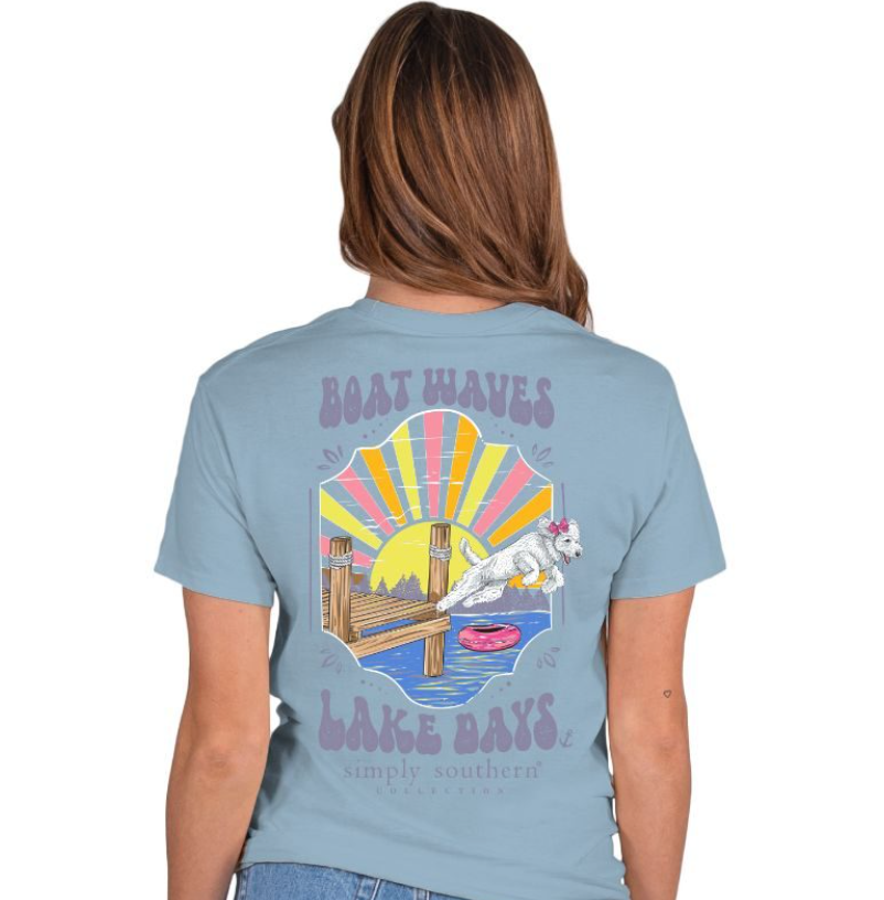 SIMPLY SOUTHERN COLLECTION ADULT LAKE HERON SHORT SLEEVE T-SHIRT