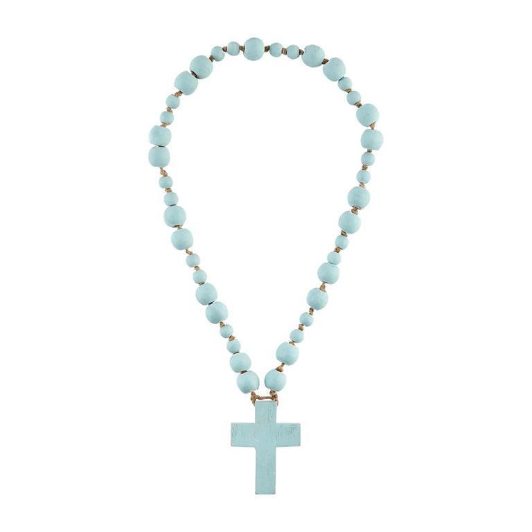 MUD PIE BLUE BEADED CROSS