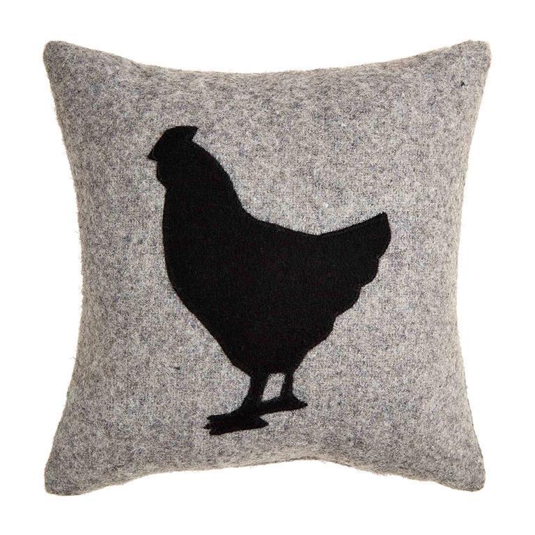 MUD PIE ROOSTER FELTED FARM PILLOW