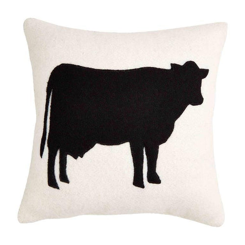 MUD PIE COW FELTED FARM PILLOW