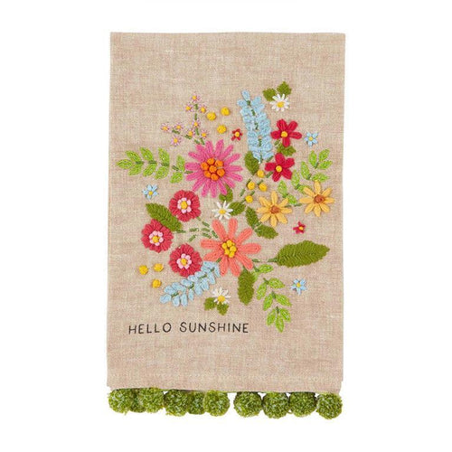 MUD PIE SUN EMBROIDERED FLORAL TOWELS
