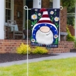 Evergreen Flag Patriotic Gnome Garden Applique Flag