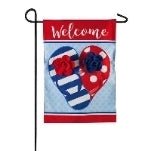 EVERGREEN AMERICANA FLIP FLOPS GARDEN FLAG, WELCOME