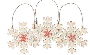 Primitive by Kathy Cream Snowflake Ornament Set