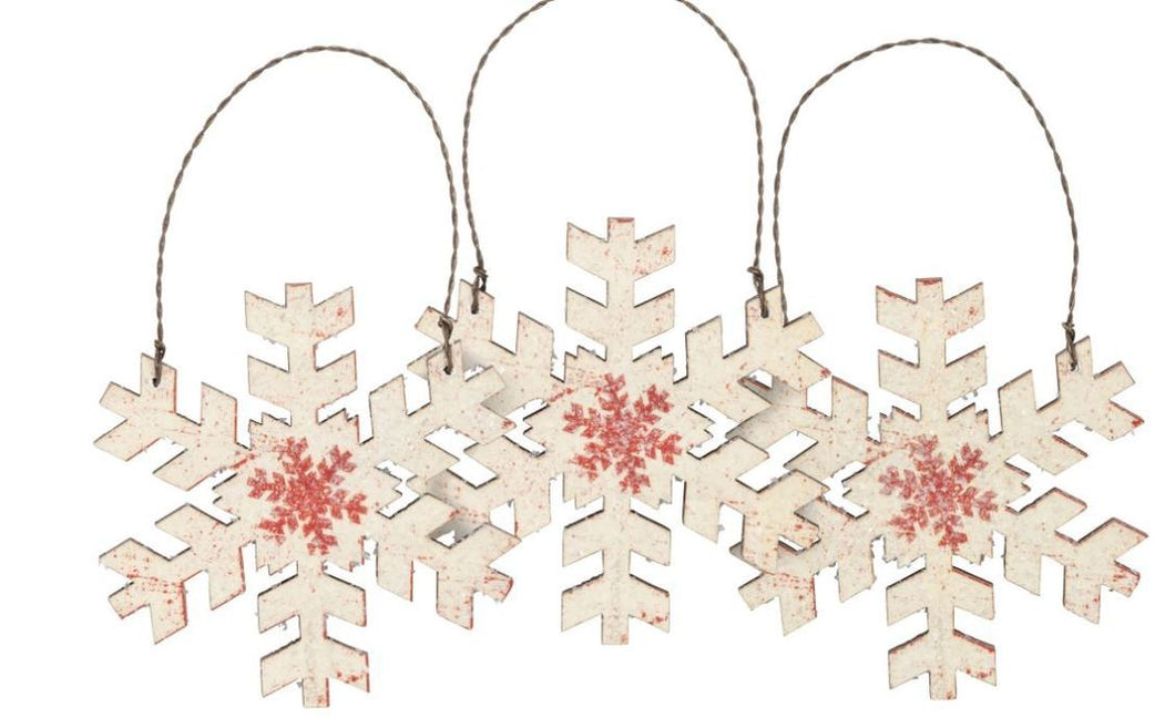 Primitive by Kathy Cream Snowflake Ornament Set