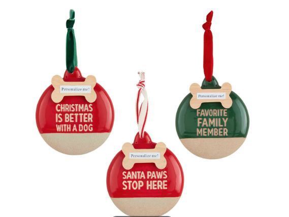 Mud Pie Personalize Me Dog Ornaments