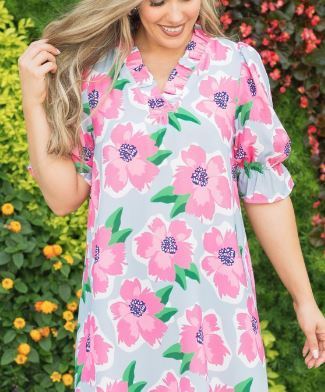 Michelle McDowell Violet Heartstrings Hot Pink Women's Polyester Blend Dress,  XL