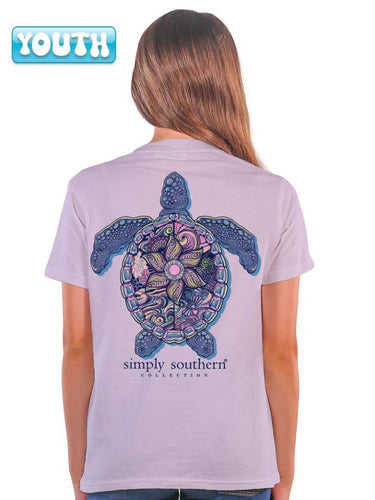 SIMPLY SOUTHERN COLLECTION YOUTH MANDALA TURTLE SHORT SLEEVE T-SHIRT