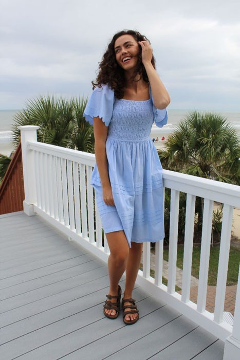 SIMPLY SOUTHERN COLLECTION SKY SCALLOP DRESS