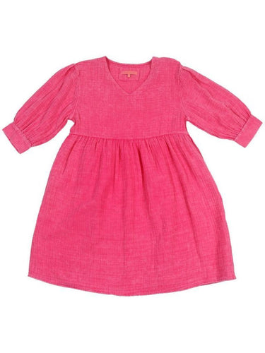 SIMPLY SOUTHERN COLLECTION V-NECK HOT PINK DRESS
