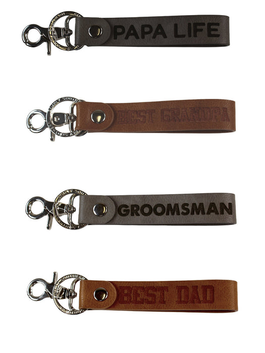 SIMPLY SOUTHERN COLLECTION MEN LEATHER KEYCHAINS