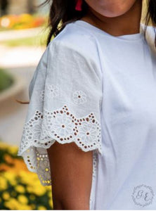 Southern Grace Basically Flare White Top