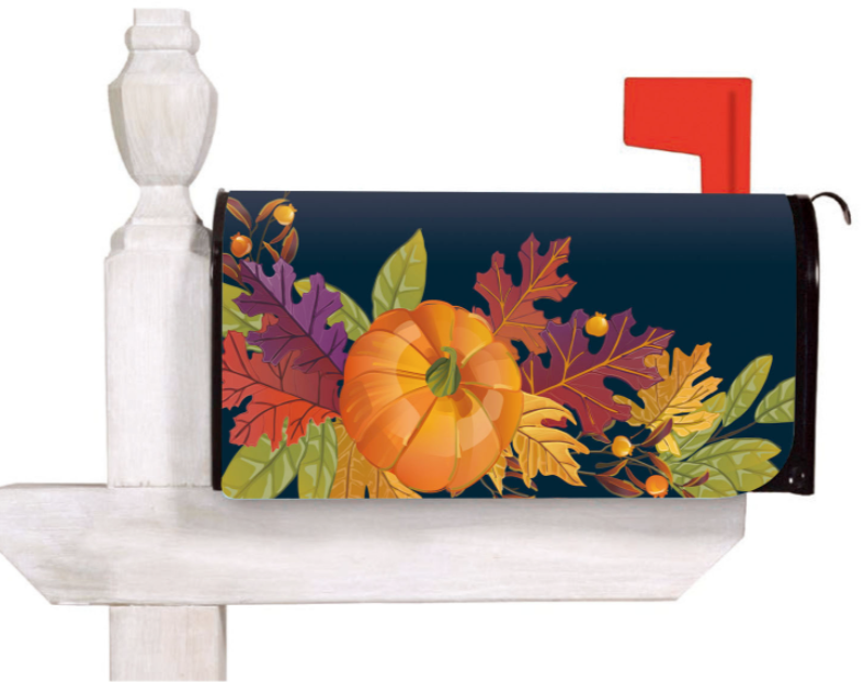 Evergreen Be Thankful Pumpkins Mailbox Cover