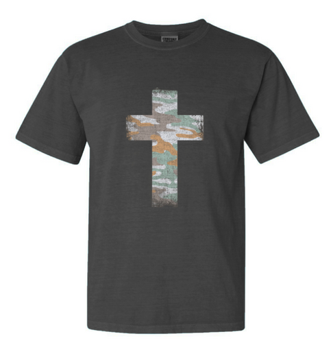 Southern Fried Cotton Big Cross Camo Short Sleeve T-Shirt