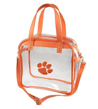 Load image into Gallery viewer, CAPRI DESIGNS CLEMSON UNIVERISTY CLEAR CARRYALL TOTE