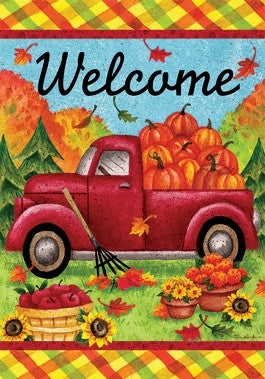 Custom Decor Fall Truck Garden Flag