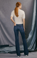 Load image into Gallery viewer, KANCAN CELESTINE MID RISE FLARE JEANS PETITE - DARK WASH
