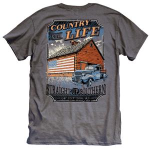 STRAIGHT UP SOUTHERN COUNTRY FOR LIFE SHORT SLEEVE T-SHIRT