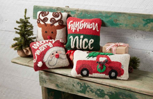 Load image into Gallery viewer, Mud Pie Mini Christmas Hooked Pillows Several Varieties