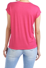 Load image into Gallery viewer, COCO &amp; CARMEN DANIELLE CAP SLEEVE TEE IN BRIGHT ROSE