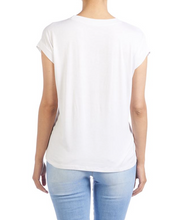 Load image into Gallery viewer, COCO &amp; CARMEN DANIELLE CAP SLEEVE TEE IN WHITE