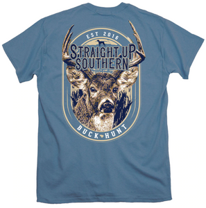 STRAIGHT UP SOUTHERN DEER LABEL SHORT SLEEVE T-SHIRT