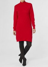 Load image into Gallery viewer, COCO &amp; CARMEN DIAMOND CABLE MOCK NECK SWEATER DRESS - RED