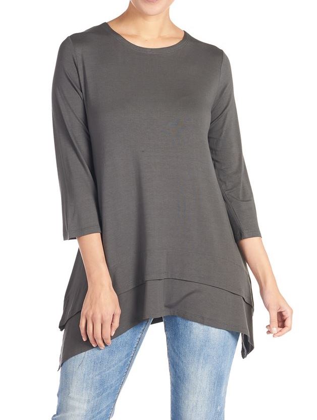 COCO & CARMEN DOUBLE LAYER TUNIC - PEWTER