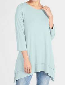 COCO & CARMEN SOFT DOUBLE LAYER TUNIC IN SOFT MINT