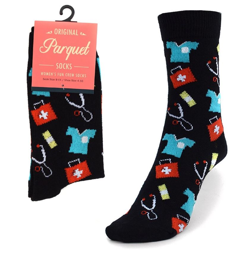 Parquet Ladies Doctor/Nurse Novelty Crew Socks