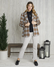 Load image into Gallery viewer, COCO &amp; CARMEN ESSIE PLAID BLAZER - CAMEL/GREY/IVORY