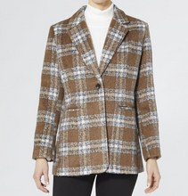 Load image into Gallery viewer, COCO &amp; CARMEN ESSIE PLAID BLAZER - CAMEL/GREY/IVORY