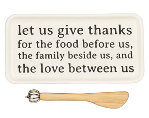 Mud Pie Give Thanks Butter Dish Set