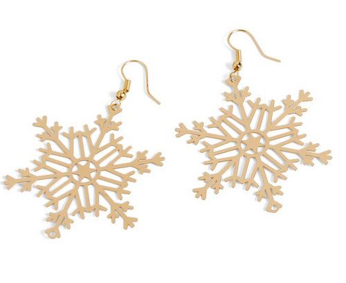 WHISPERS GOLD CUT-OUT SNOWFLAKE EARRINGS