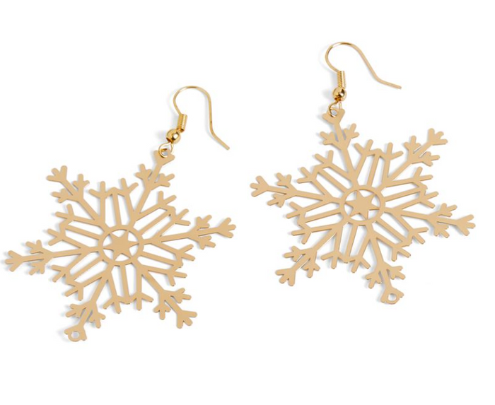 WHISPERS GOLD CUT-OUT SNOWFLAKE EARRINGS