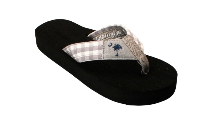 Tidewater Gray Plaid Palmetto Boardwalk Sandals