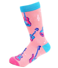 Load image into Gallery viewer, Parquet Ladies Guitar Novelty Crew Socks
