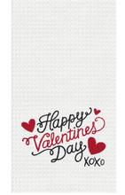 Load image into Gallery viewer, C&amp;F HOME VALENTINE&#39;S ASSORTED FLOUR SACK TEA TOWELS AND WAFFLE KNIT TEA TOWELS