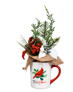 EVERGREEN HAVE A CUP OF CHEER - 8 OZ COFFEE CUP AND ARTIFICIAL GIFT SET