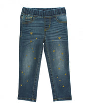 Load image into Gallery viewer, Ruffle Butts Toddler Wash Denim Hearts Jeggings
