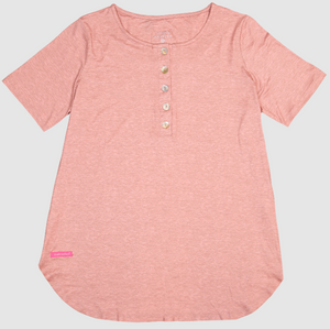 SIMPLY SOUTHERN COLLECTION HENLEY T-SHIRT PEONY