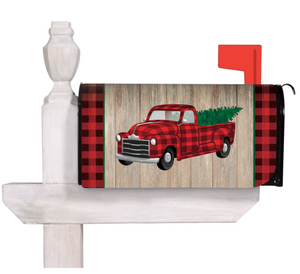 Evergreen Holiday Plaid Truck Mailbox Cover