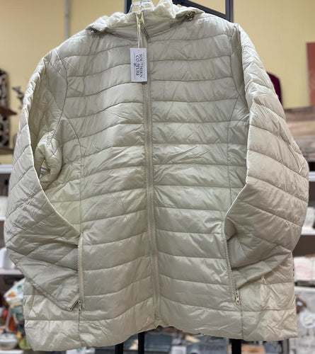 SOUTHERN COUTURE TEE COMPANY IVORY LIGHTWEIGHT PUFFER JACKET