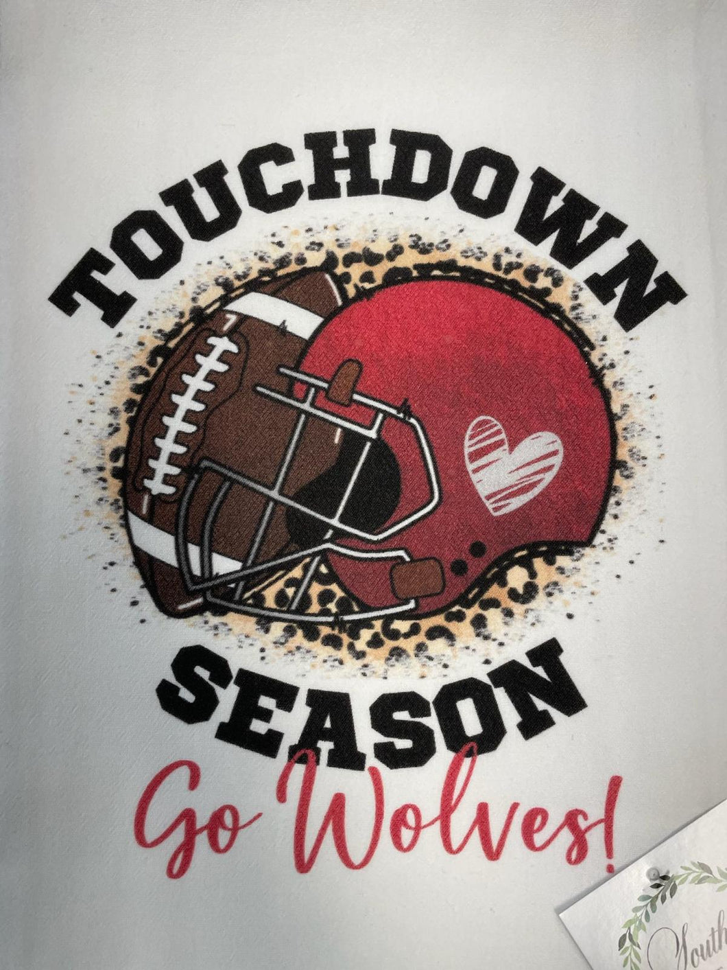 SOUTHERN SISTERS HOME TOUCHDOWN SEASON NEWBERRY COLLEGE GO WOLVES TEA TOWELS