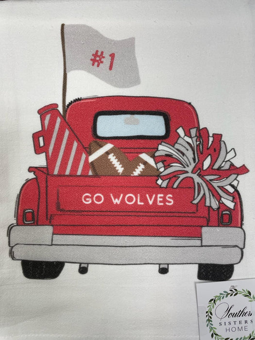 SOUTHERN SISTERS HOME TEAM TRUCK NEWBERRY COLLEGE GO WOLVES TEA TOWEL