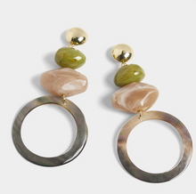 Load image into Gallery viewer, COCO &amp; CARMEN JAUNT EARRINGS - GREEN/TAN