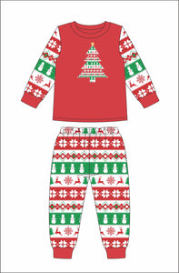 Jane Marie Kids Christmas Tree Stripe Pajamas