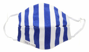 Jane Marie Blue and White Stripe Youth Face Mask